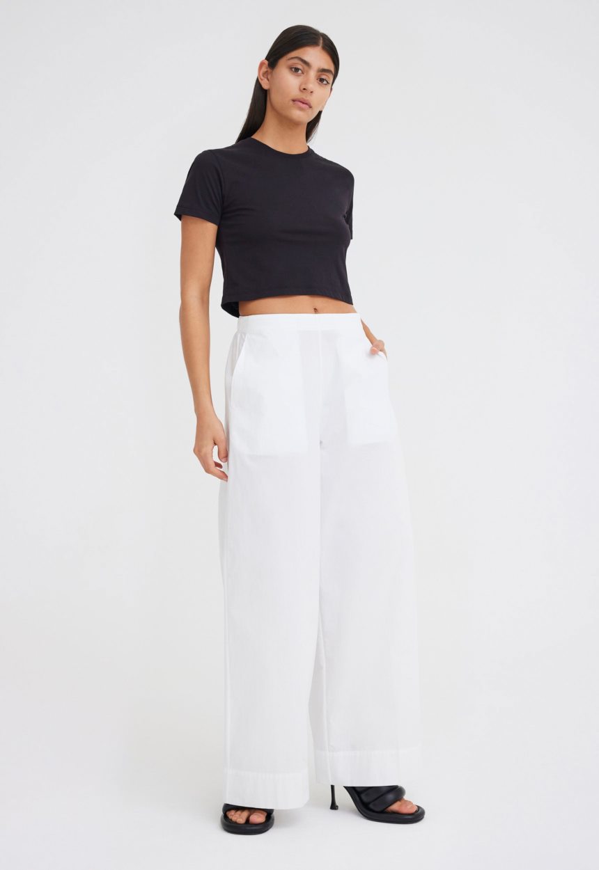 Jac + Jack Briar Cotton Wide Leg Pant - White